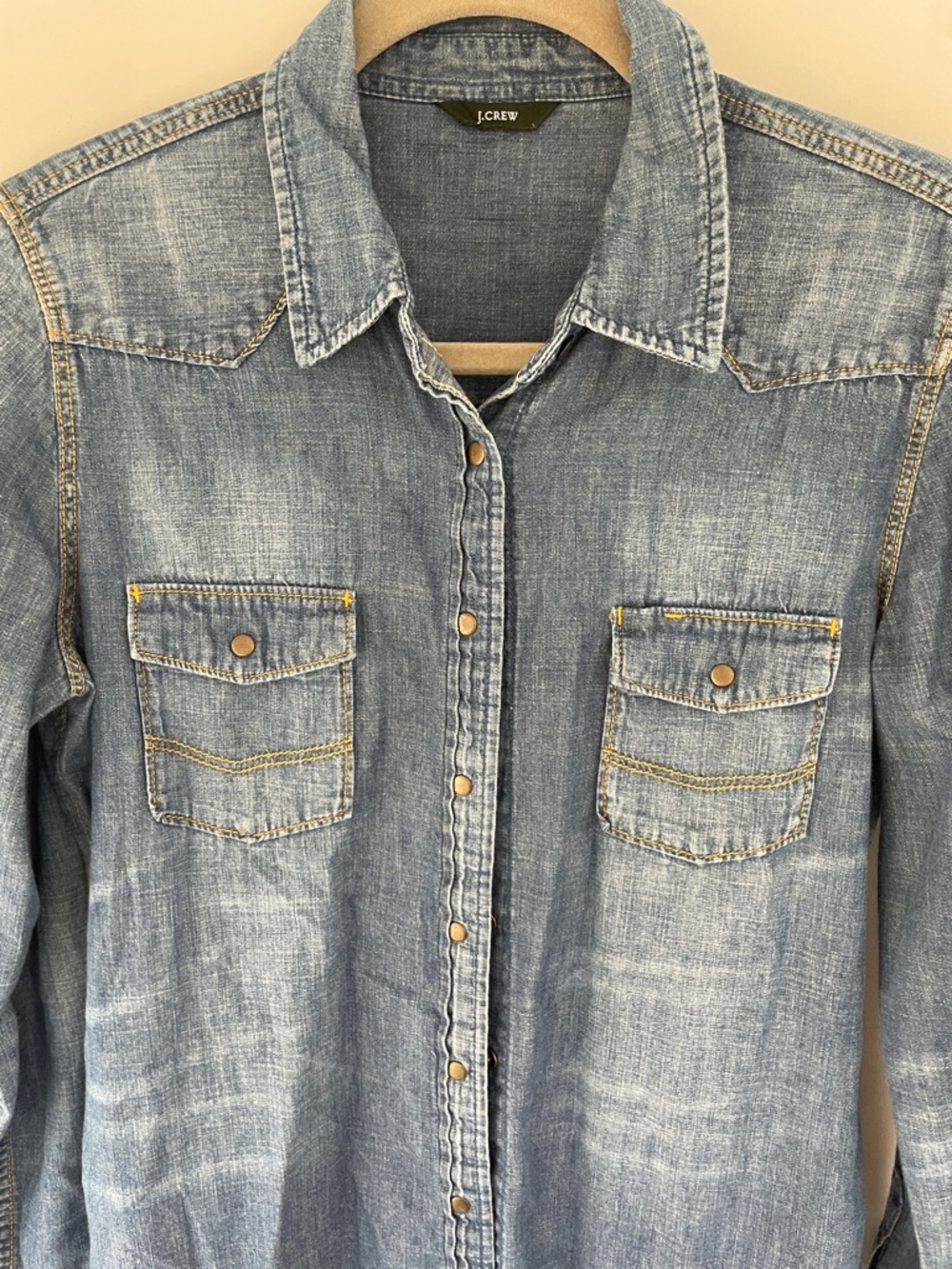 The Wren Slim Western Chambray Shirt from J. Crew No Tag measures: p2p 19” L 24” - Picture 6 of 8